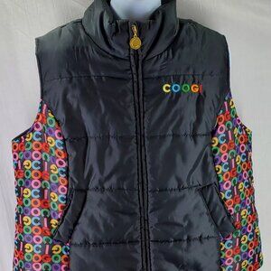 Vintage Coogi Multicolored Womens Vest Size 3XL XXXL Black with Rainbow Sides